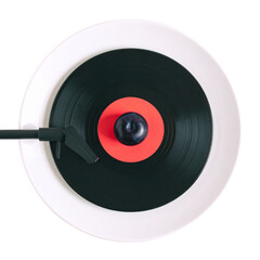 Vinyl record graphic design circular illustration with transparent background