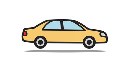 Fototapeta premium Yellow car illustration, perfect for transportation concepts, travel, and automotive-related design needs