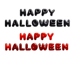Halloween lettering title sign spooky mood PNG. Black balloon and bloody texture.