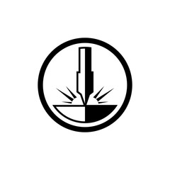 Laser Cutting logo design, laser cutting vector, vintage laser cutting