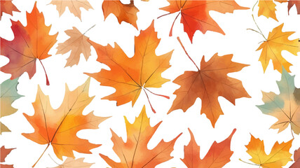 Autumn leaves seamless pattern background with colorful fall foliage design