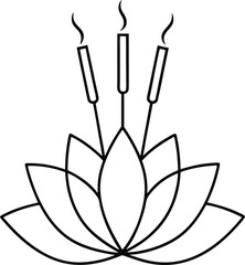 Outline icon of lotus base incense holder