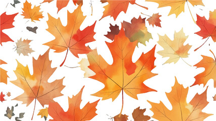 Autumn leaves seamless pattern background with colorful fall foliage design