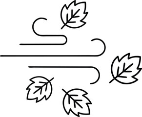 hello autumn leaves floating outline icon