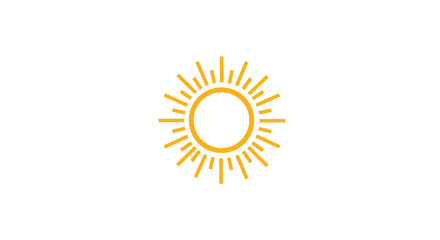 Fototapeta premium Radiant sunburst icon symbolizing warmth, energy, and bright beginnings for your projects.
