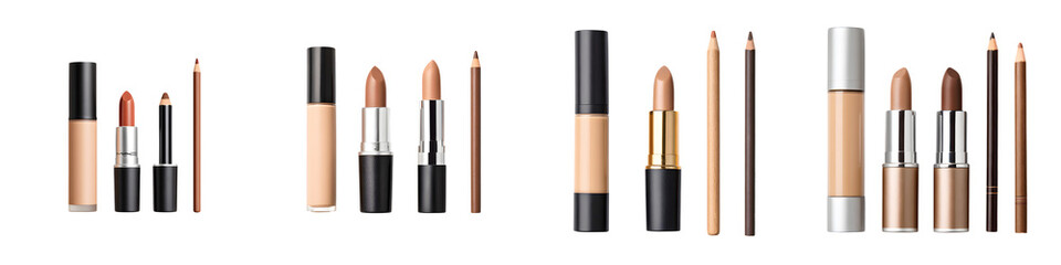 Obraz premium Makeup Products Collection - Cosmetics Still Life on White