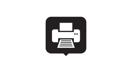 Fototapeta premium Modern printer icon symbolizing document output and digital communication services for business