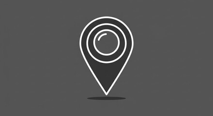 Modern minimalist location marker icon symbolizing navigation, destination, and pinpoint accuracy for digital mapping services