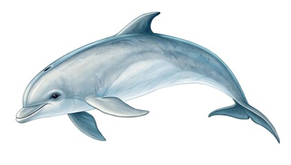 Illustration of a gray dolphin on white background