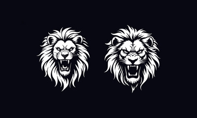 Aggressive Lion Head Vector – Perfect for Tattoos and Logos
