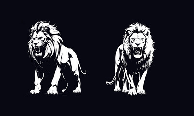 Aggressive Lion Head Vector – Perfect for Tattoos and Logos