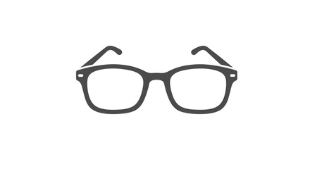 Fototapeta premium Modern stylish eyeglasses icon symbolizing vision, intellect, and fashion with clear lenses and sleek frame