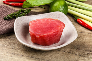 Raw fresh Tuna fush steak