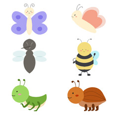 Handpainting of Cute Insect Characters 