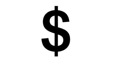 Obraz premium Black Dollar Sign Icon On Black Background