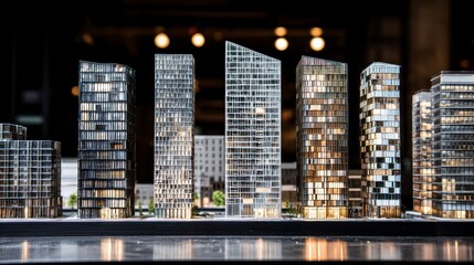 City skyline model display