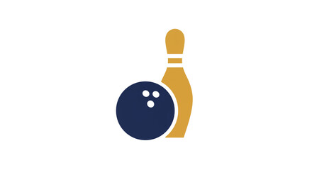 Stylish bowling ball and pin graphic for sports and leisure themes