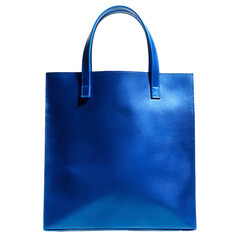 Stylish blue tote bag display fashion accessories studio minimalist modern design
