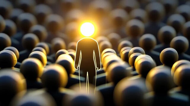 Solitary stance vision: personal courage, social contrast, unique presence, singularity concept, bold perspective, crowd distance, self-expression, inner strength, identity shape, distinct view,