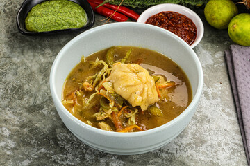 Chinese wonton soup with dumplings