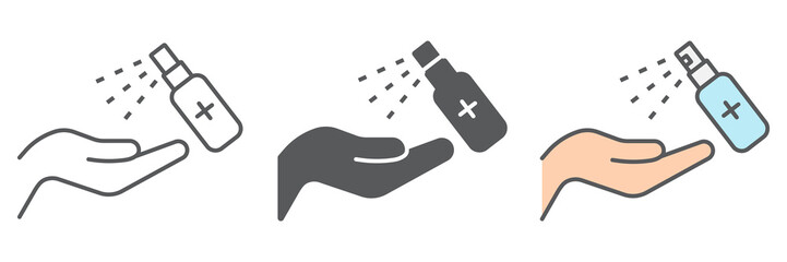 Hand sanitizer line icon, hygiene and disinfection, disinfect hand sign vector graphics, editable stroke linear icon,
