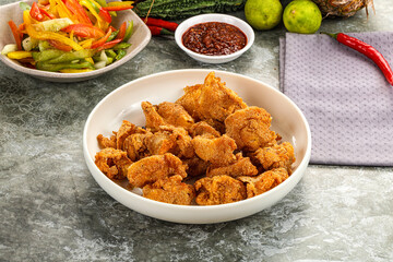 Golden crispy Breaded calamari snack