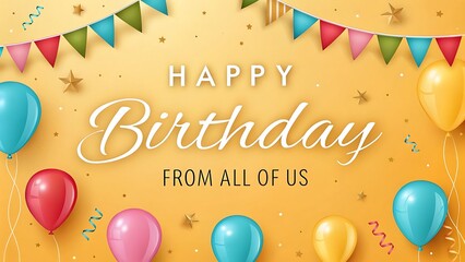 Digital illustration of a festive birthday greeting