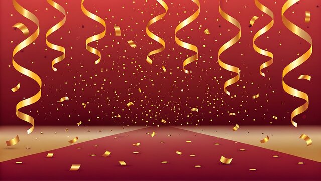 Digital illustration of a festive background featuring confetti