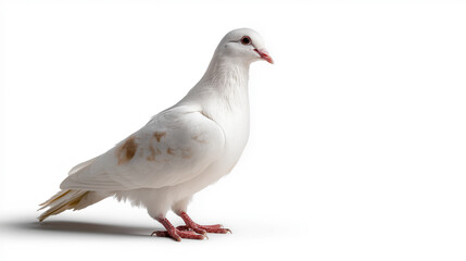 Fototapeta premium Beautiful white and brown pigeon bird in natural outdoor setting showcasing feathers wings and peaceful wildlife scene for nature and birdwatching enthusiasts