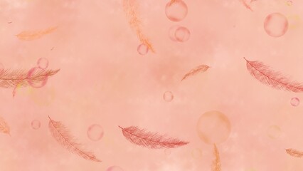 Red Blood Cells Flowing From a Vein Watercolor Warm Coral Pink Artistic Abstract Gradient Soft Texture Background.