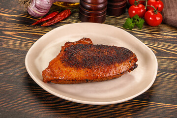 Roasted duck breast in cherry