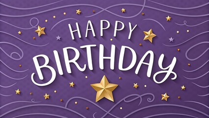 Digital illustration of a happy birthday greeting