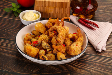 Fritto misto - deep fried seafood mix