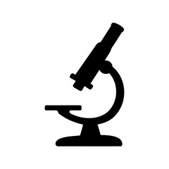 Black and White Silhouette of a Microscope for Scientific Research and Experimentation