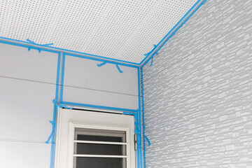 シール工事のマスキング