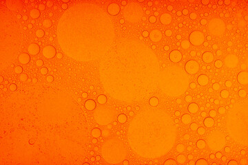 Macro microscope Red bubble texture, Close-up Green bubbles and drops oil background . blue green water bubbles, close up Red oil drop for cosmetic