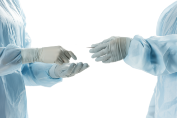 surgical instruments medical procedure sterile environment hospital operation theater team work on transparent background