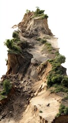 Scenic hillside with lush vegetation and erosion.