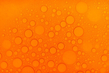 Macro microscope Red bubble texture, Close-up Green bubbles and drops oil background . blue green water bubbles, close up Red oil drop for cosmetic