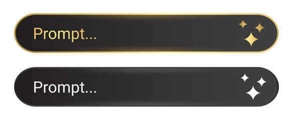 Generative prompt AI bar set. Artificial intelligence search field