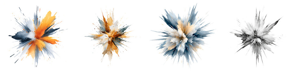 Fototapeta premium Colorful Explosion: Abstract Paint Splatter Effect on White Background