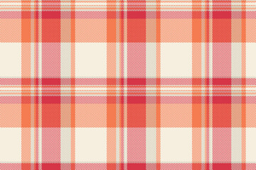 Infant check textile texture, repeatable patterns background tartan vector. Independence day seamless pattern fabric plaid in light and orange colors.