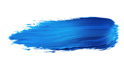 blue paint brush stroke Horisontal isolated on white or transparent background
