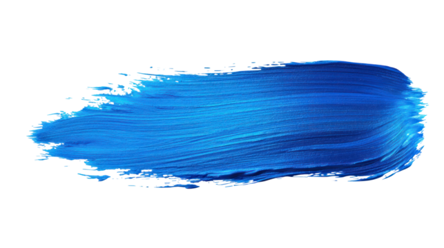 blue paint brush stroke Horisontal isolated on white or transparent background