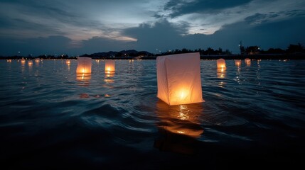 Traditional Thai floating lantern festival