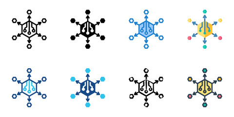 Decentralized Finance icon set multiple style collection 
