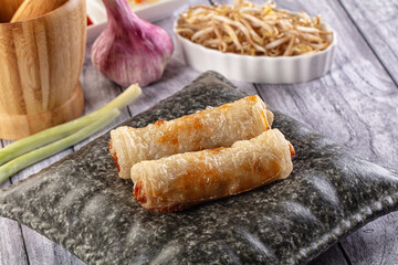 Vietnamese traditional nem roll with meat
