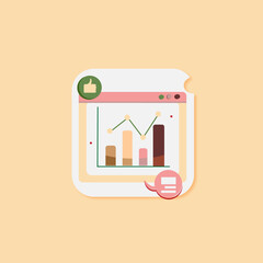 Flat  Illustration of Business Growth Chart