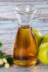 Apple yellow juice in the glass