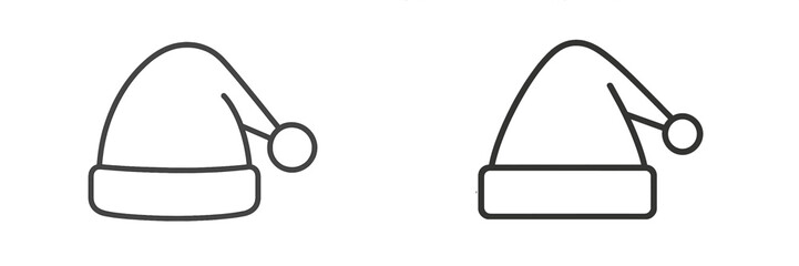 Unique collection of festive Santa hats in minimalistic design